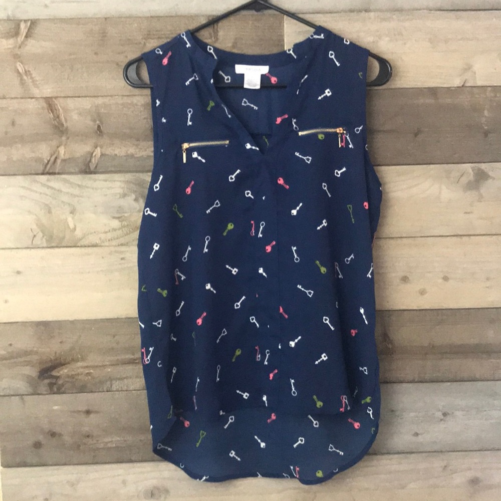 Persaya Navy Blue Key Top